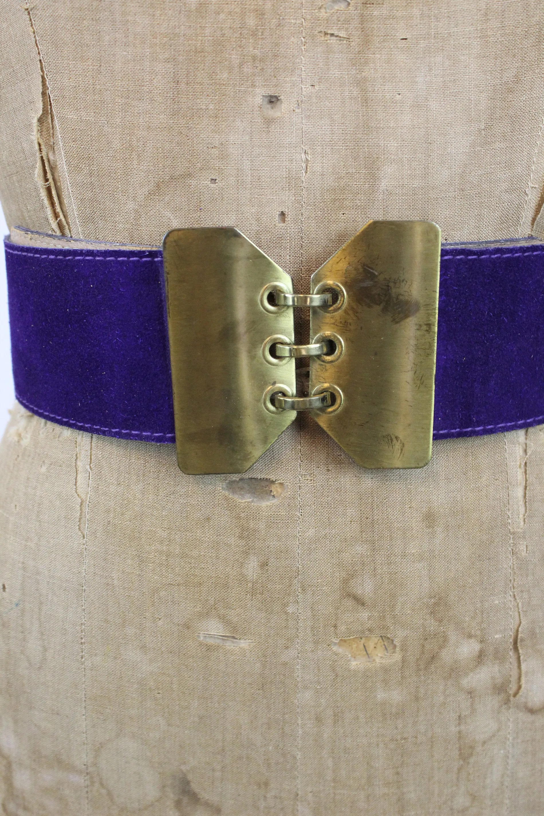 1960s wide belt suede hook closure large | new fall