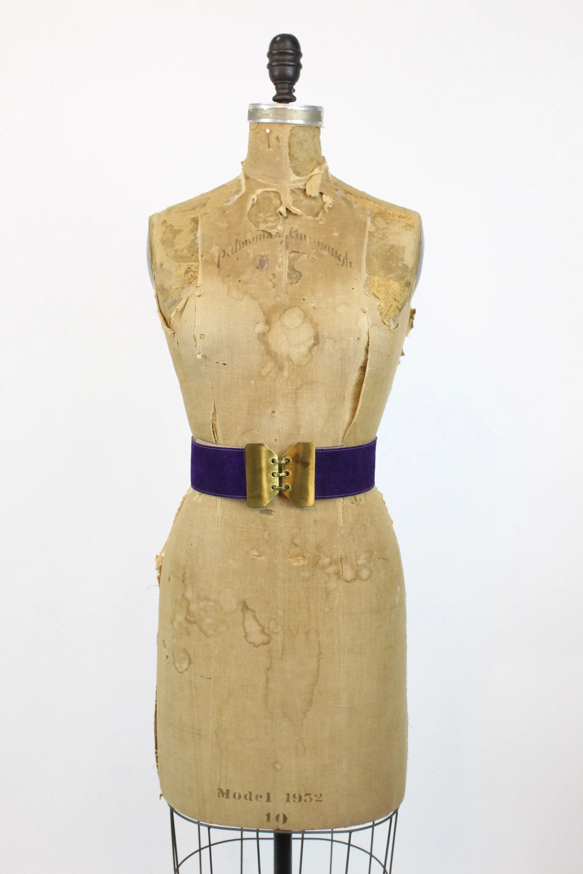 1960s wide belt suede hook closure large | new fall