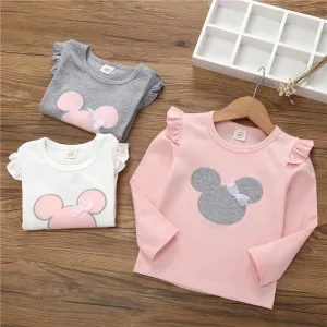 2-6Year Baby Girls Long Sleeve Shirt Children Spring  Long Sleeves Cartoon T-shirt Kids wholesale