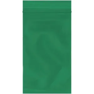 3 x 5" - 2 Mil Green Reclosable Poly Bags