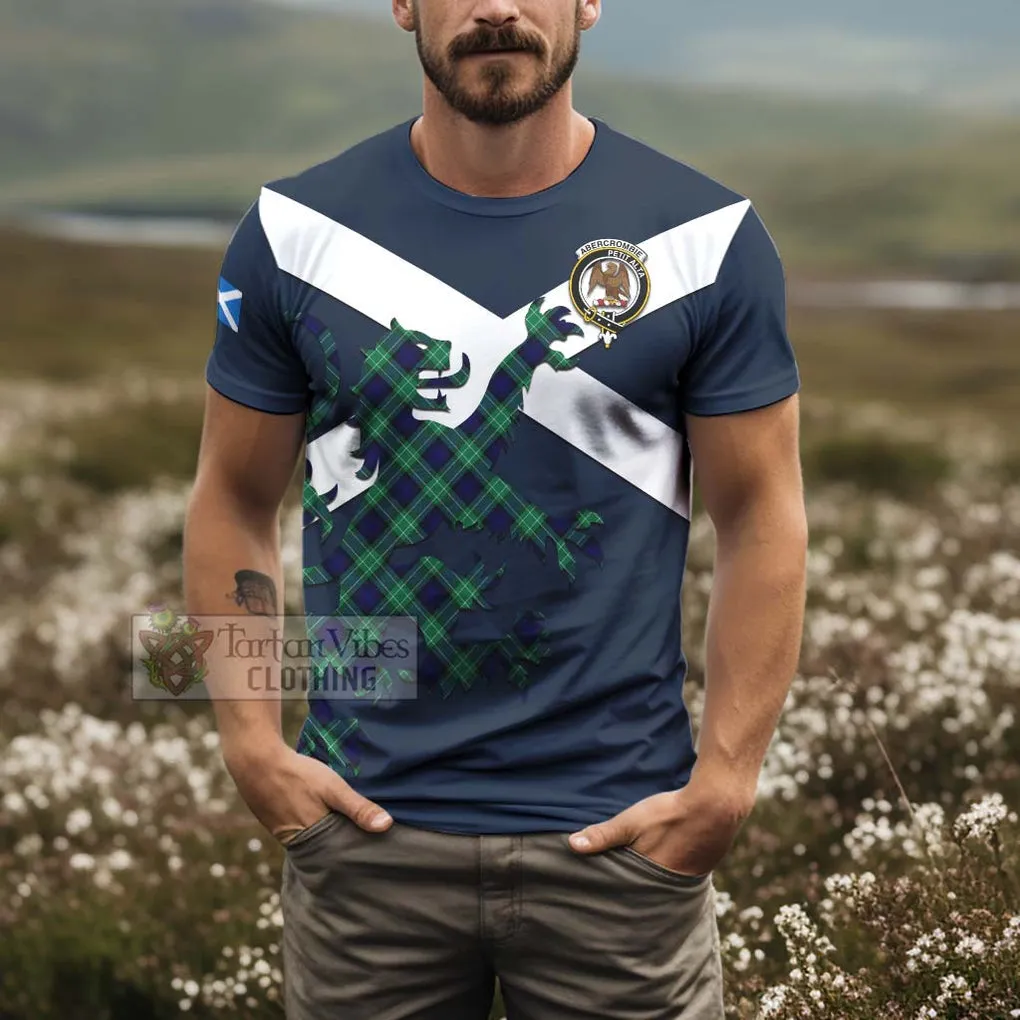 Abercrombie Tartan Lion Rampant T-Shirt Proudly Display Your Heritage with Alba Gu Brath and Clan Name