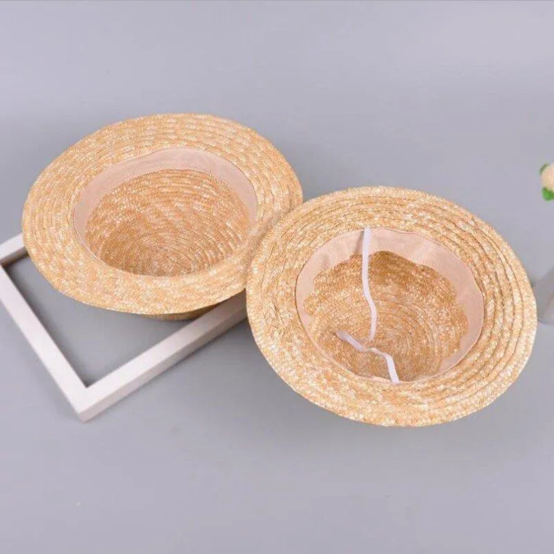 Adorable Kids' Large Brim Straw Sun Hat with Bowknot