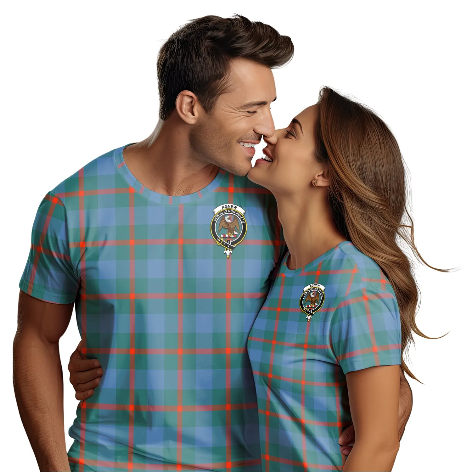 Agnew Ancient Tartan T-Shirt with Family Crest