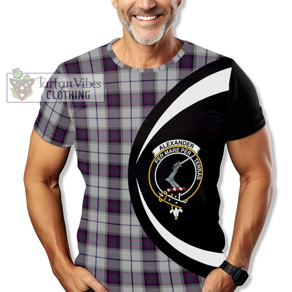 Alexander of Menstry Dress Tartan T-Shirt with Family Crest Circle Style