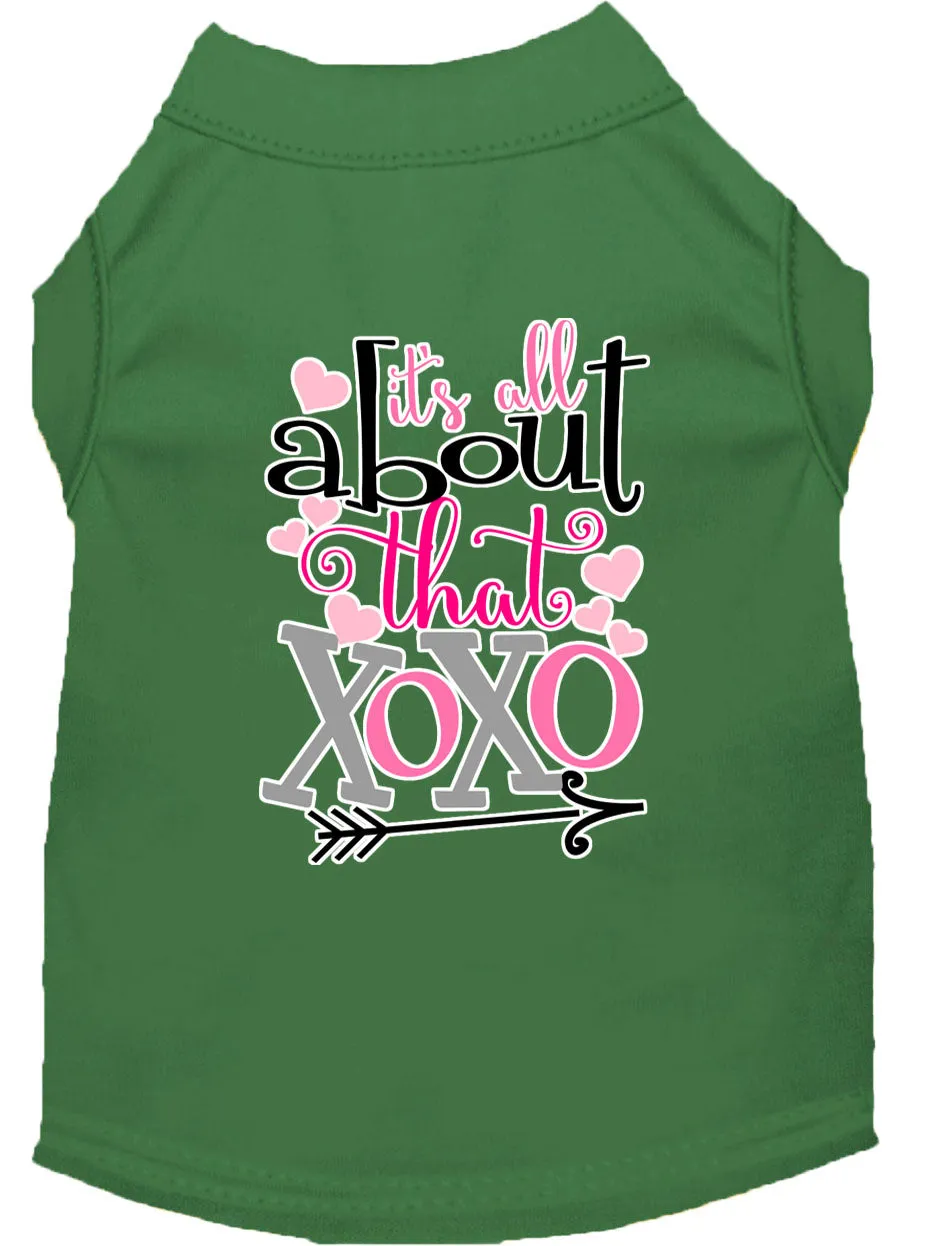 All About That Xoxo Screen Print Dog Shirt Green Sm