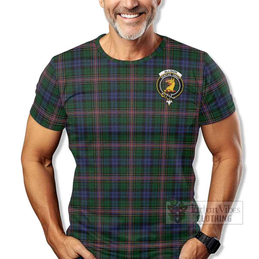 Allison Tartan T-Shirt with Family Crest Celtic Skull Style