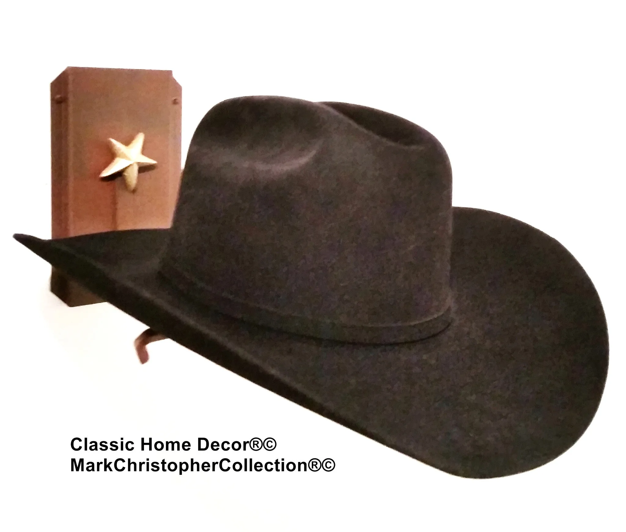 American Made Cowboy Hat Holder Single with Stars  891 Rust