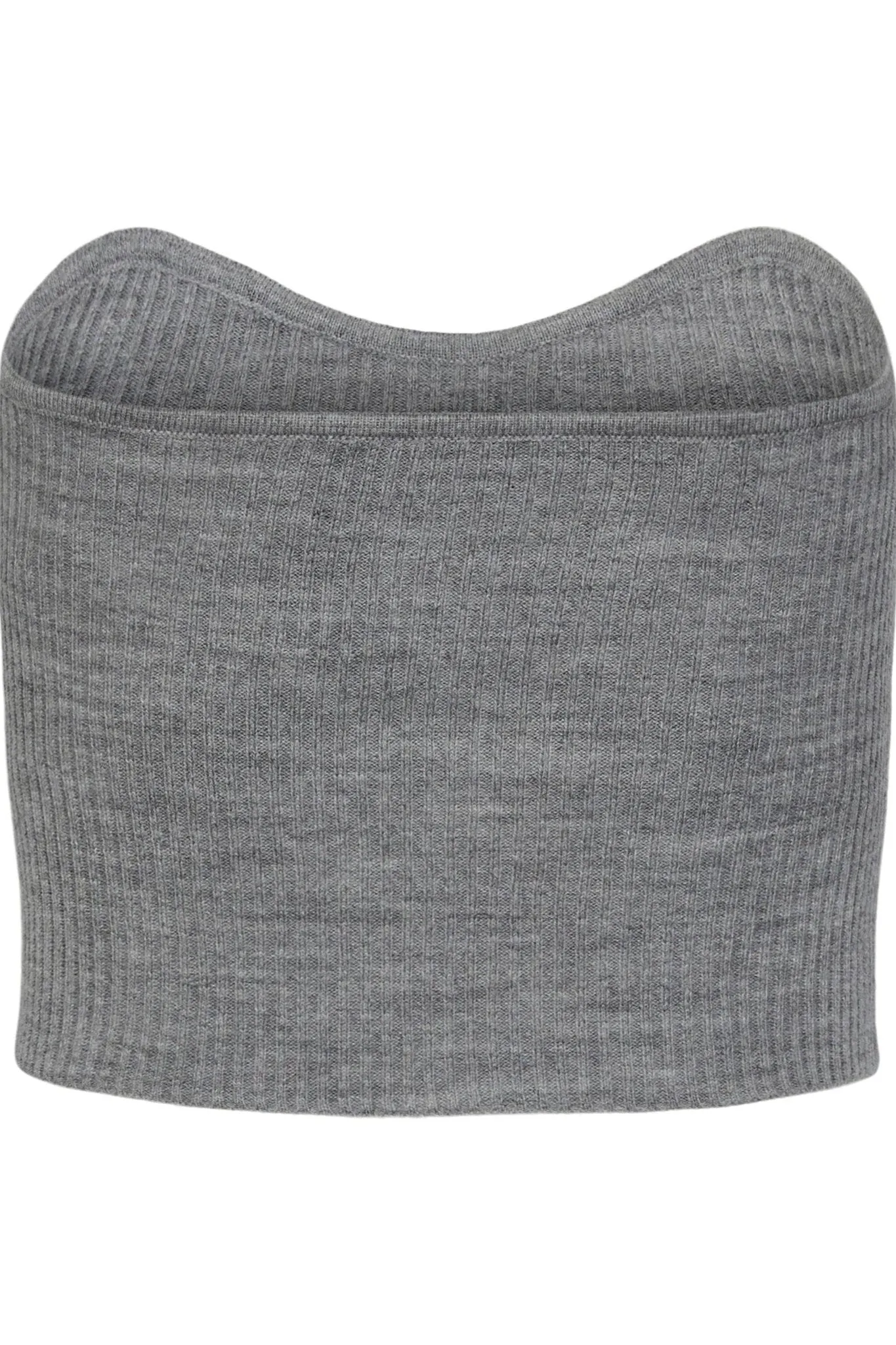 Angie Knit Tube Top - Light Grey Melange