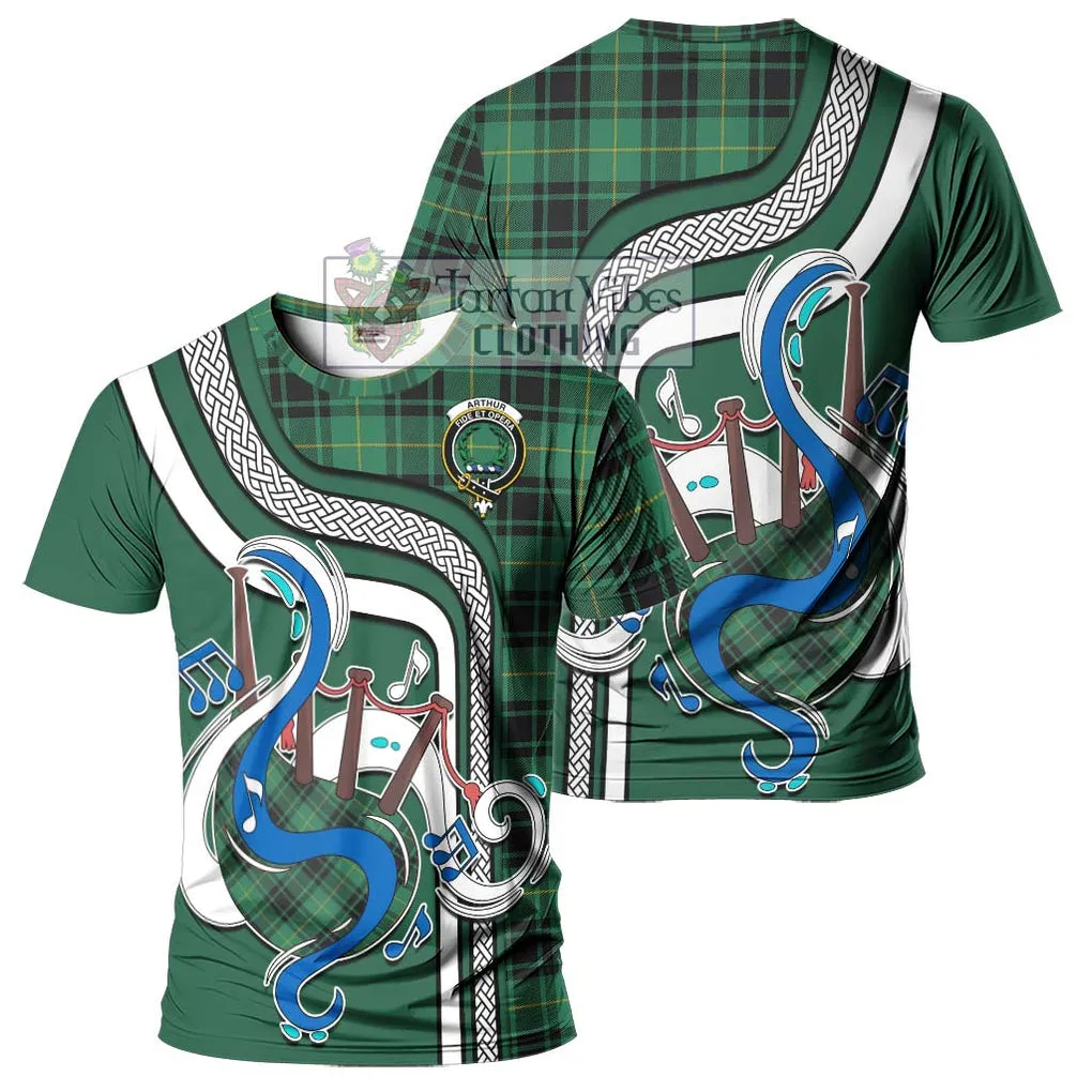 Arthur Ancient Tartan T-Shirt with Epic Bagpipe Style