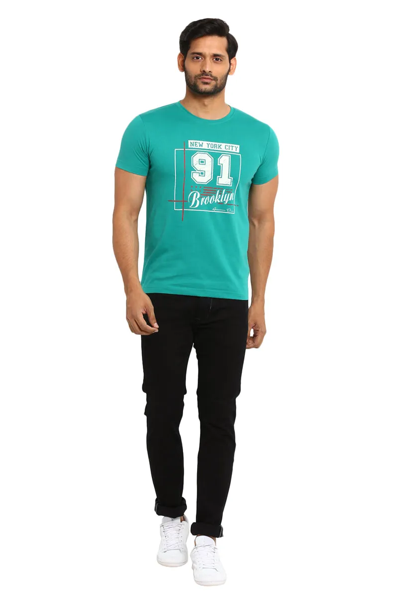 AXMANN Casual T-Shirt (Off White | S Green) Combo Pack