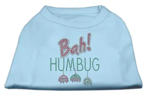 Bah Humbug Rhinestone Dog Shirt Baby Blue Lg (14)