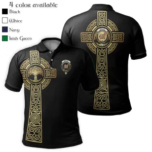 Baillie (Bailey) Clan Polo Shirt with Golden Celtic Tree Of Life