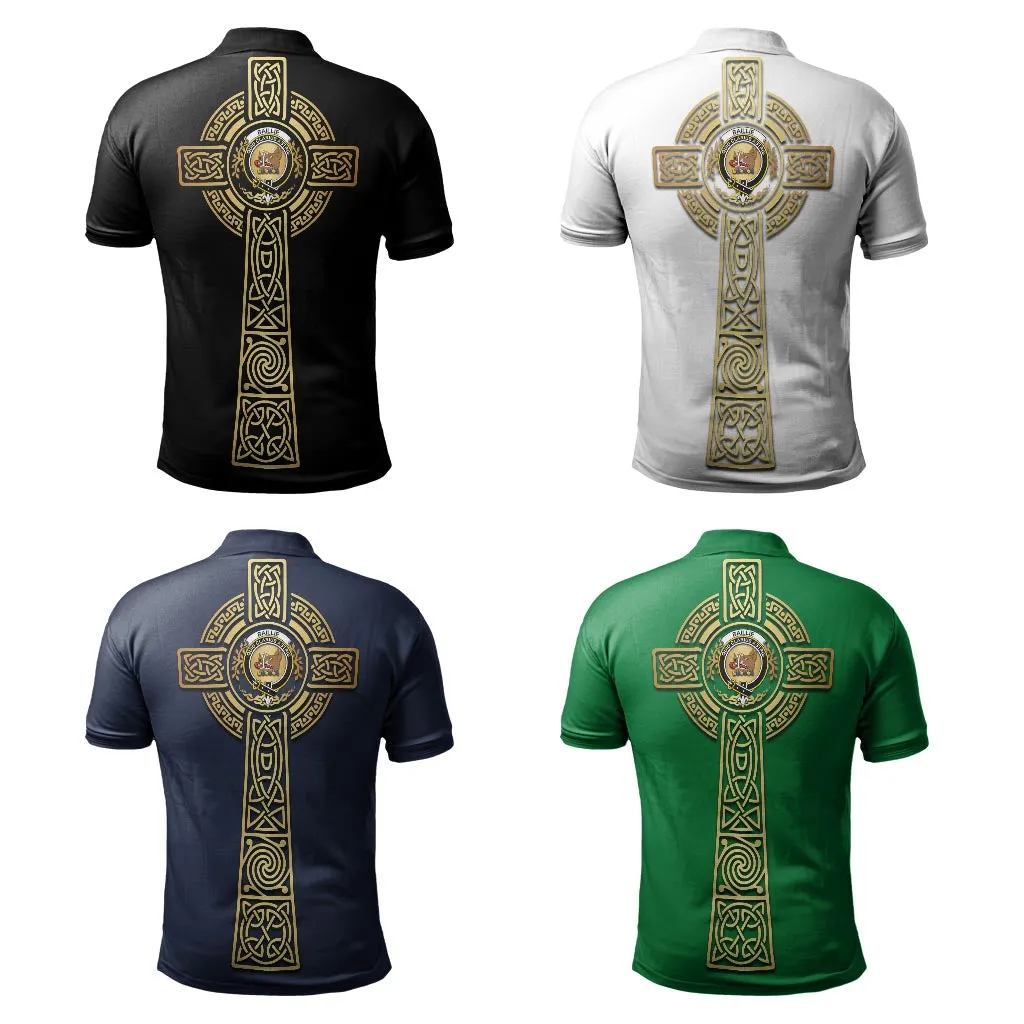 Baillie (Bailey) Clan Polo Shirt with Golden Celtic Tree Of Life