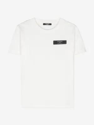 Balmain Kids Logo T-Shirt in Ivory