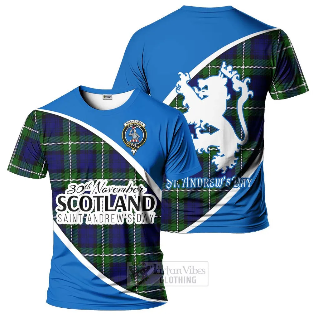 Bannerman Family Crest Tartan T-Shirt Celebrate Saint Andrew's Day in Style