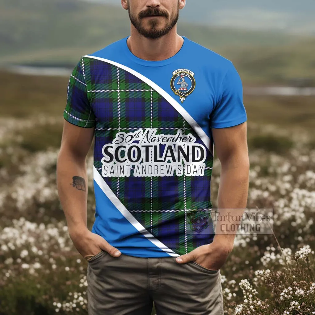 Bannerman Family Crest Tartan T-Shirt Celebrate Saint Andrew's Day in Style