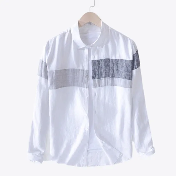 Beach Breeze Stripes 100% Linen Mens Shirt