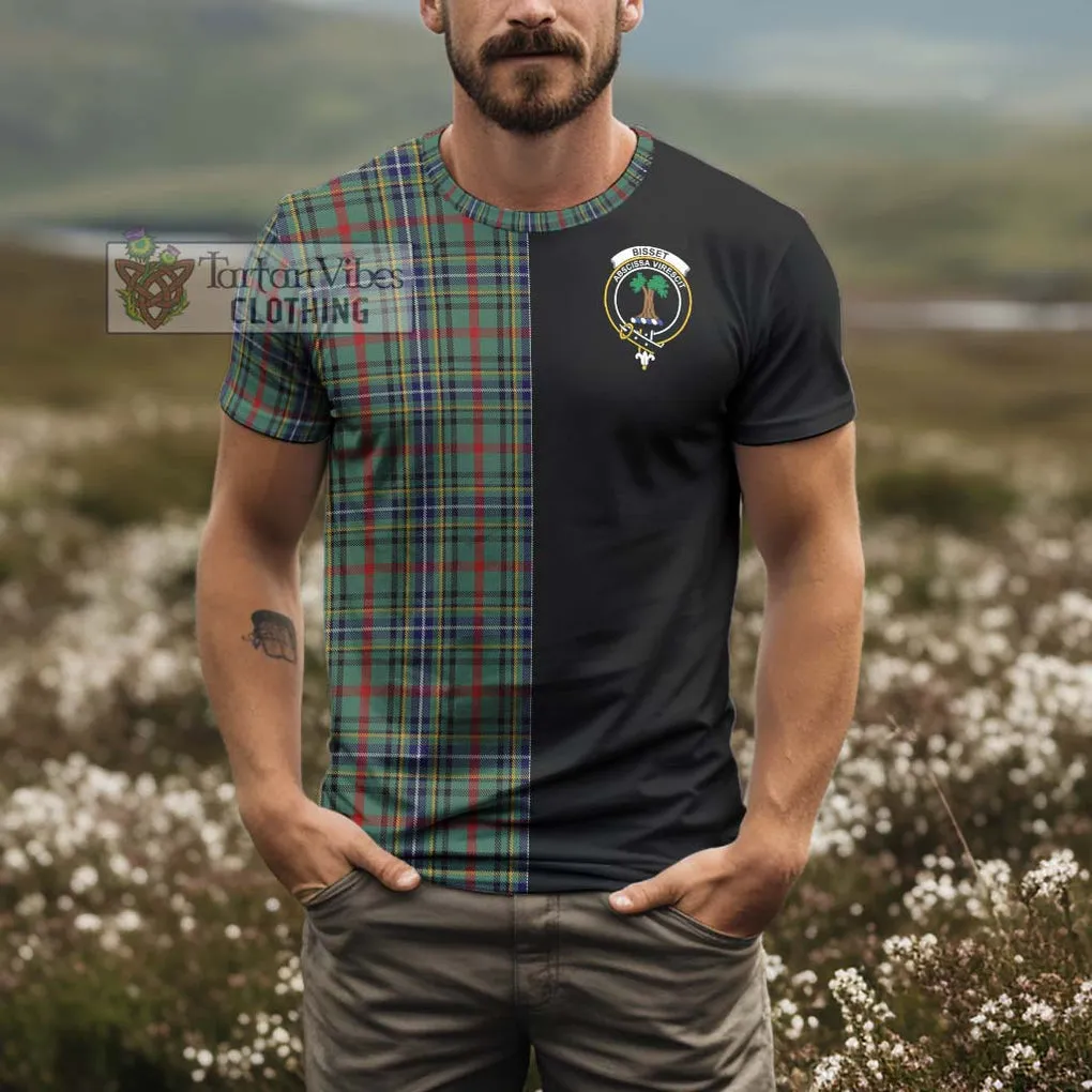 Bisset Tartan T-Shirt with Family Crest and Half Of Me Style