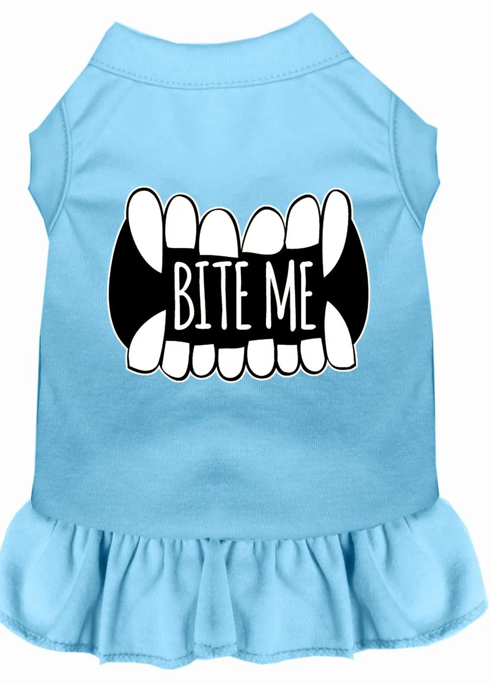 Bite Me Screen Print Dog Dress Baby Blue Xxxl (20)