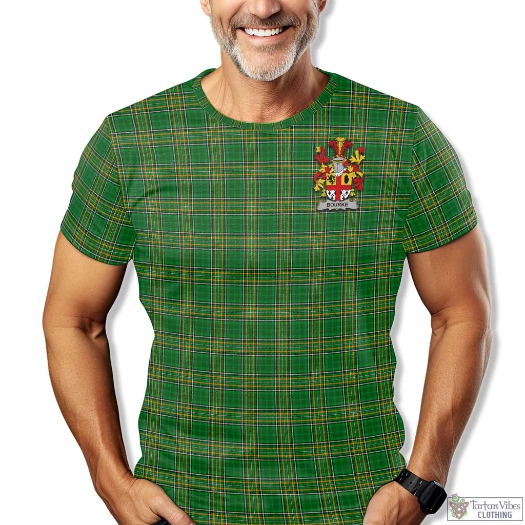 Bourke Irish Clan Tartan T-Shirt with Family Seal