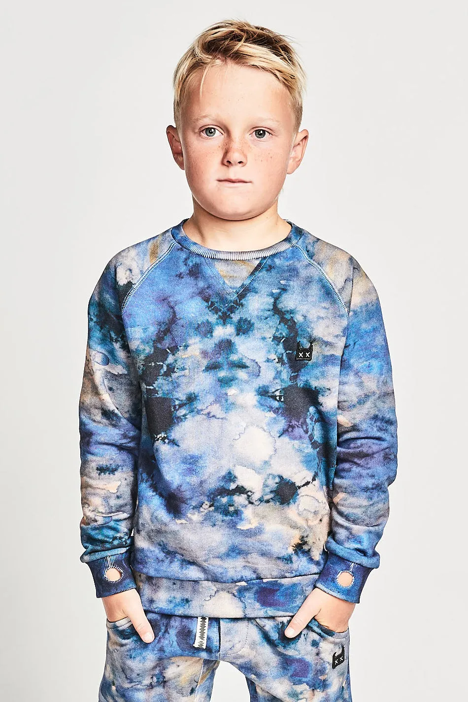 Boys Sweatshirt Munster Kids Water Crew - Blue Dye