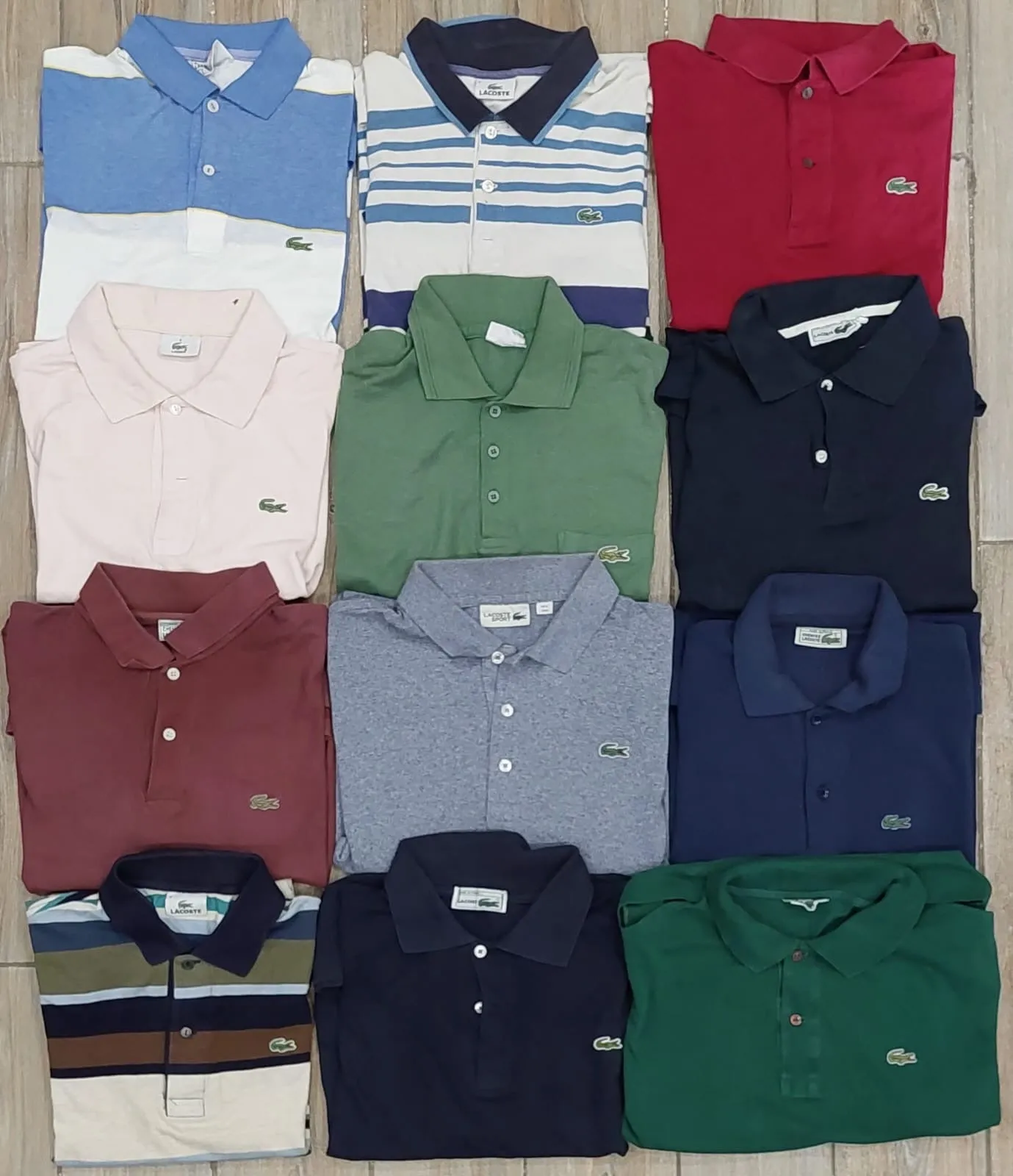 Branded Lacoste Collar T-Shirts - 20 Pieces