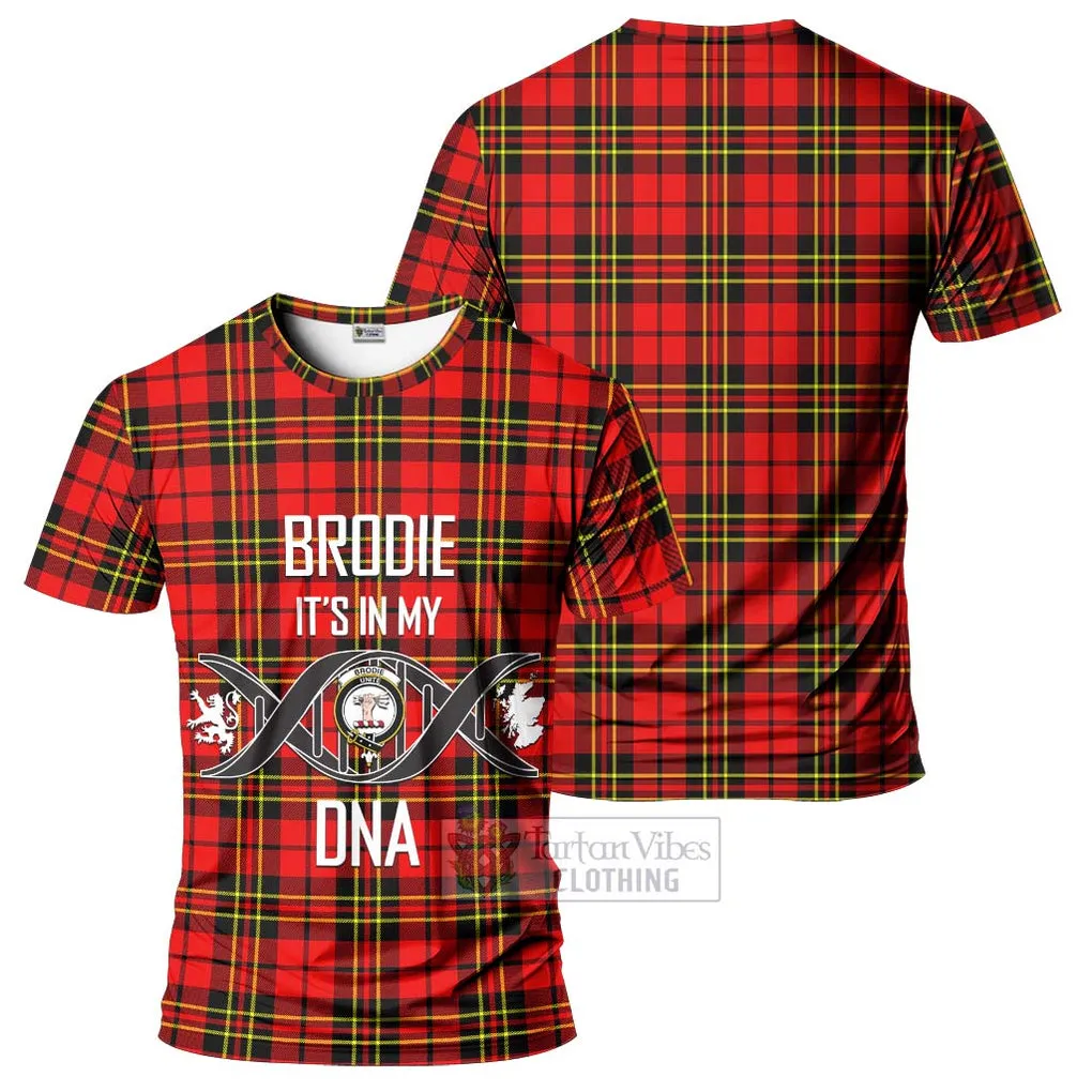 Brodie Modern Tartan T-Shirt with Family Crest DNA In Me Style