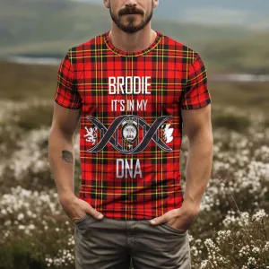 Brodie Modern Tartan T-Shirt with Family Crest DNA In Me Style