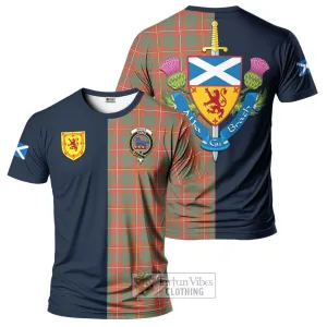 Bruce Ancient Tartan T-Shirt Alba with Scottish Lion Royal Arm Half Style