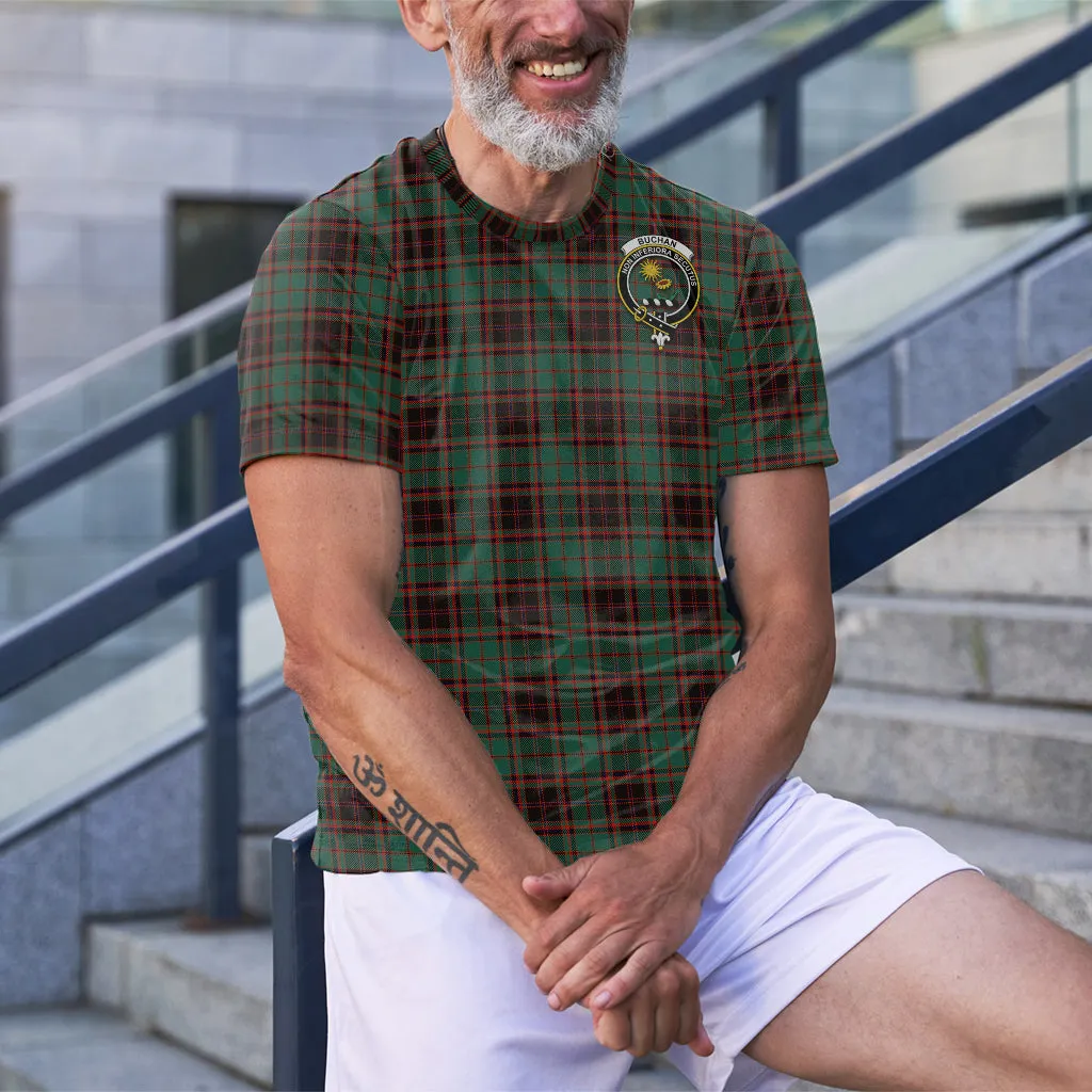 Buchan Ancient Tartan T-Shirt with Family Crest