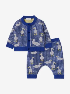 Burberry Baby Boys Duck Trouser Set in Blue