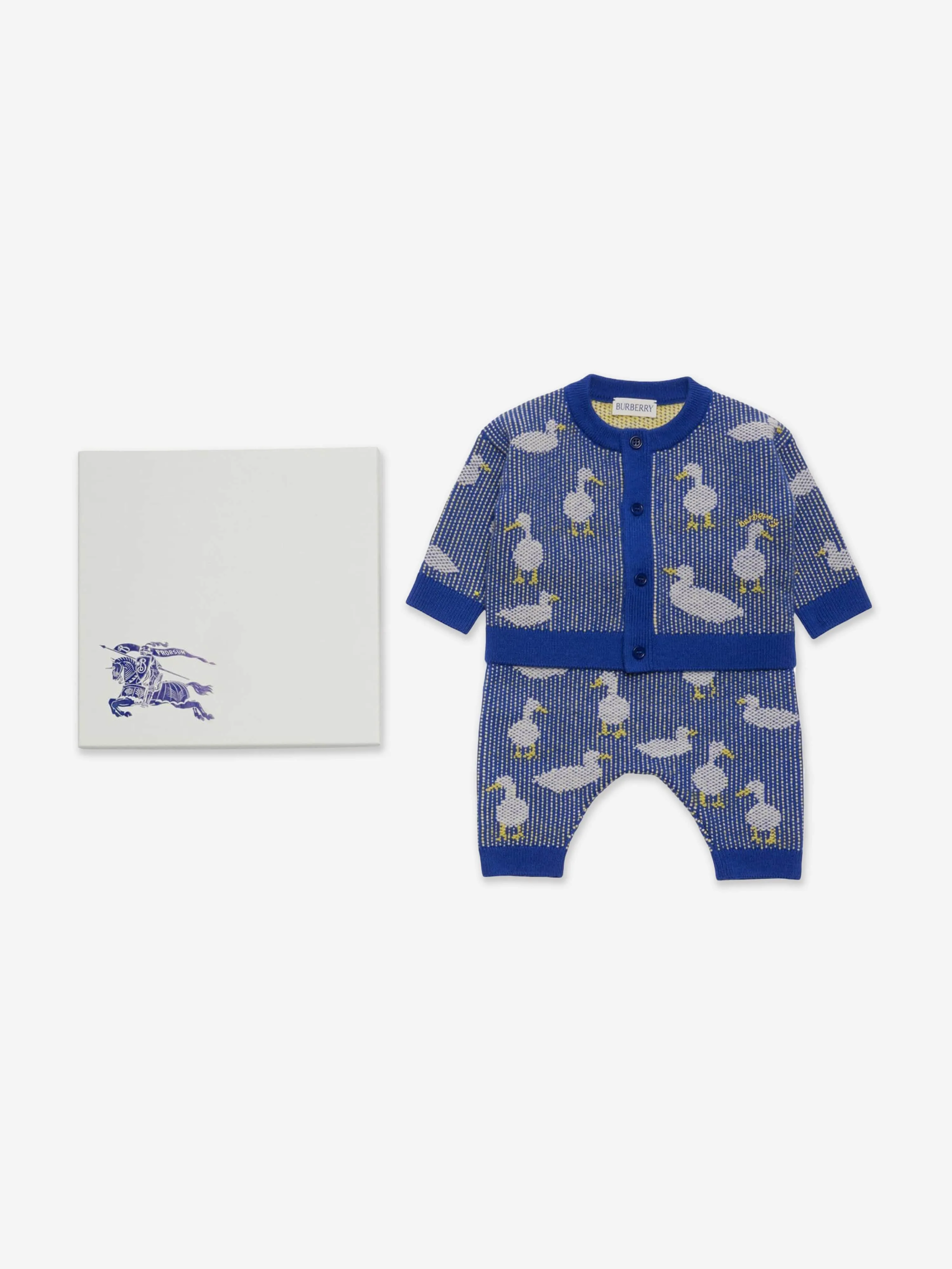 Burberry Baby Boys Duck Trouser Set in Blue