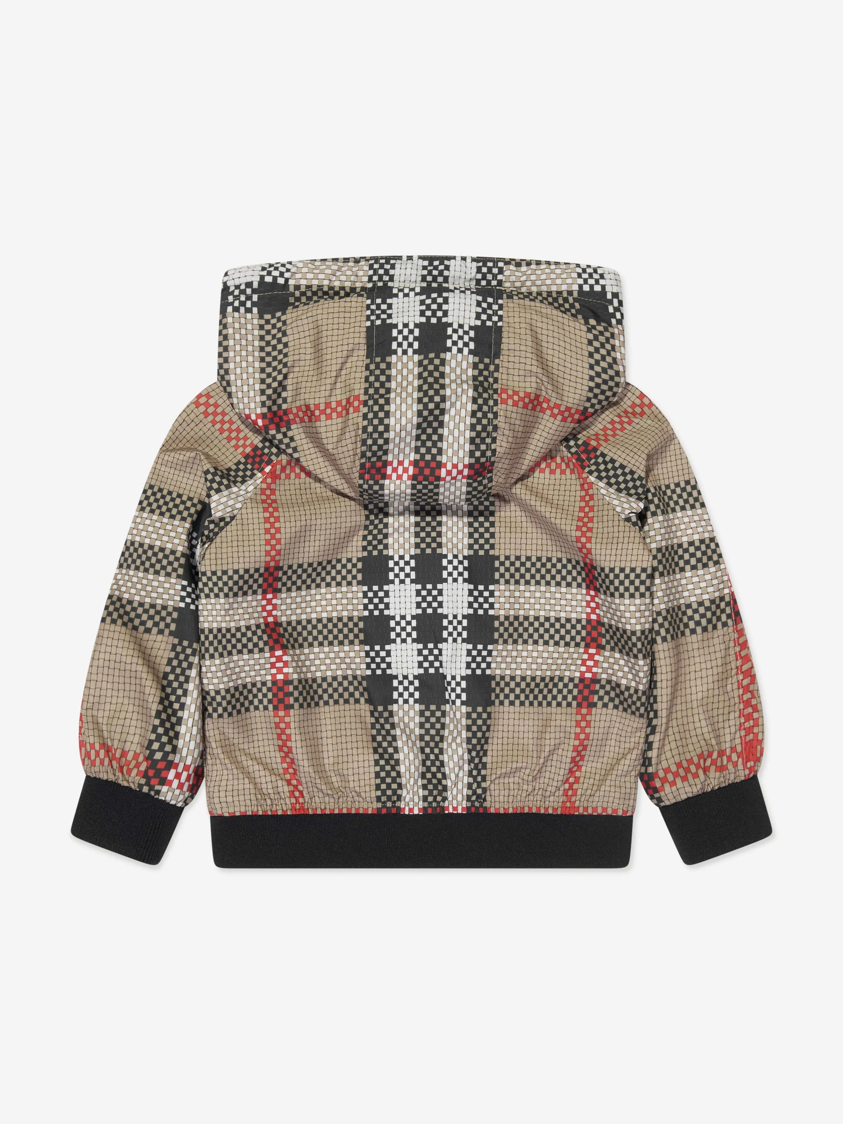 Burberry Baby Boys Mini Troy Zip Up in Archive Beige Check