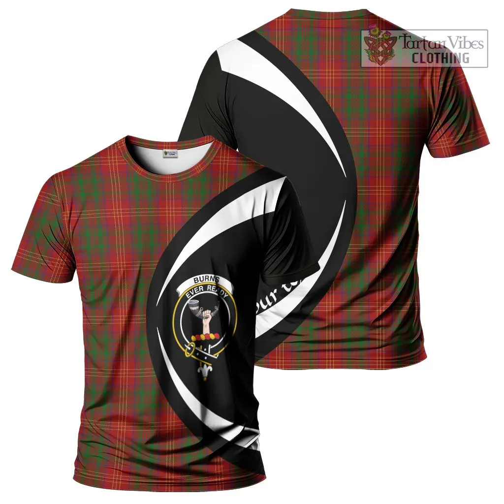 Burns Tartan T-Shirt with Family Crest Circle Style