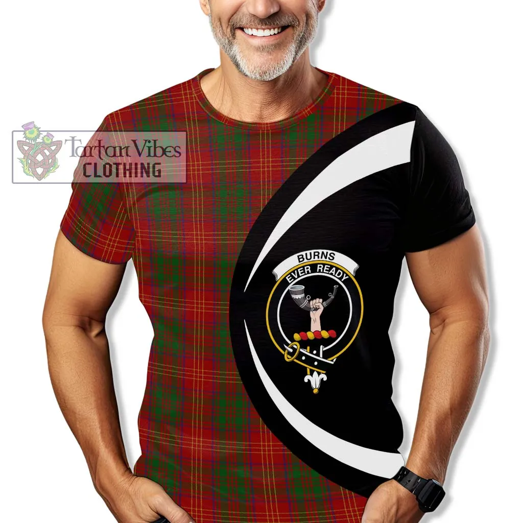 Burns Tartan T-Shirt with Family Crest Circle Style