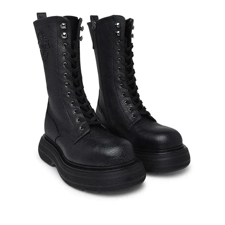 CHIARA FERRAGNI BLACK BOILED BOOTS