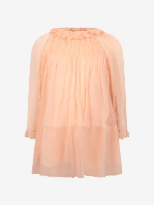 Chloe Girls Light Pink Silk Dress