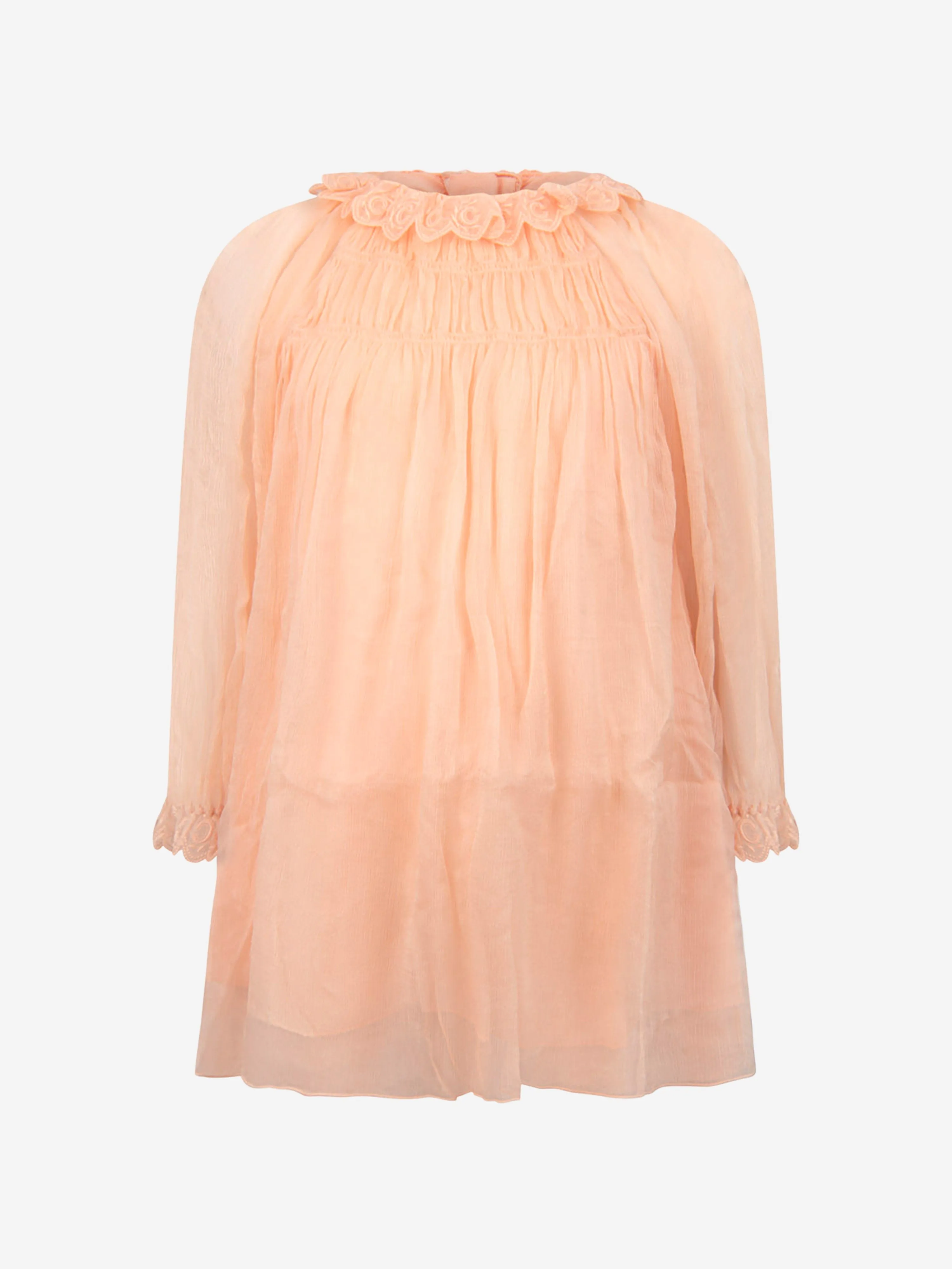 Chloe Girls Light Pink Silk Dress