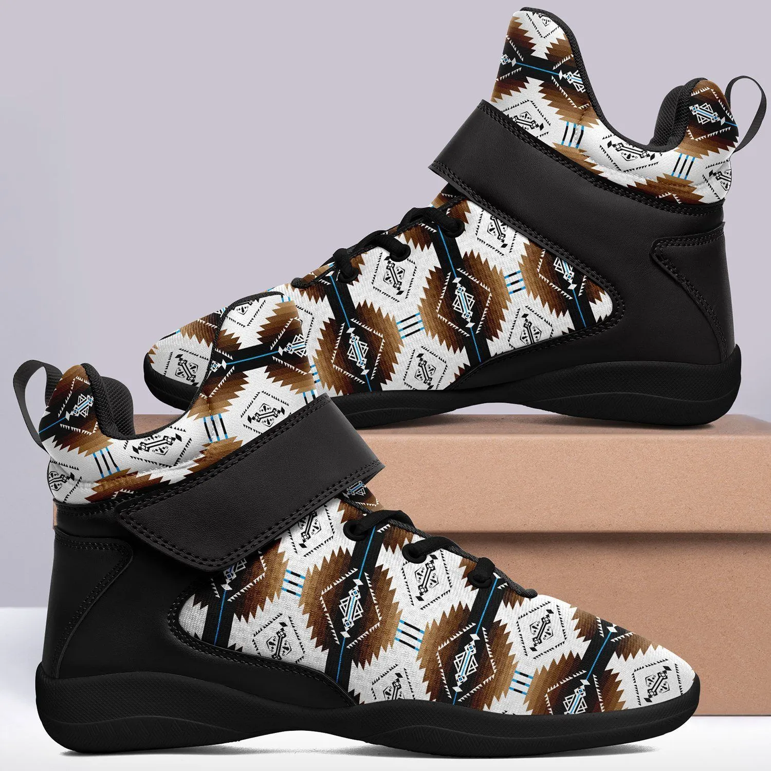 Cofitichequi White Ipottaa Basketball / Sport High Top Shoes - Black Sole