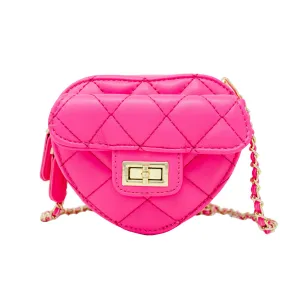 Crossbody Bag | Quilted Heart - Hot pink | Tiny Treats and Zomi Gems