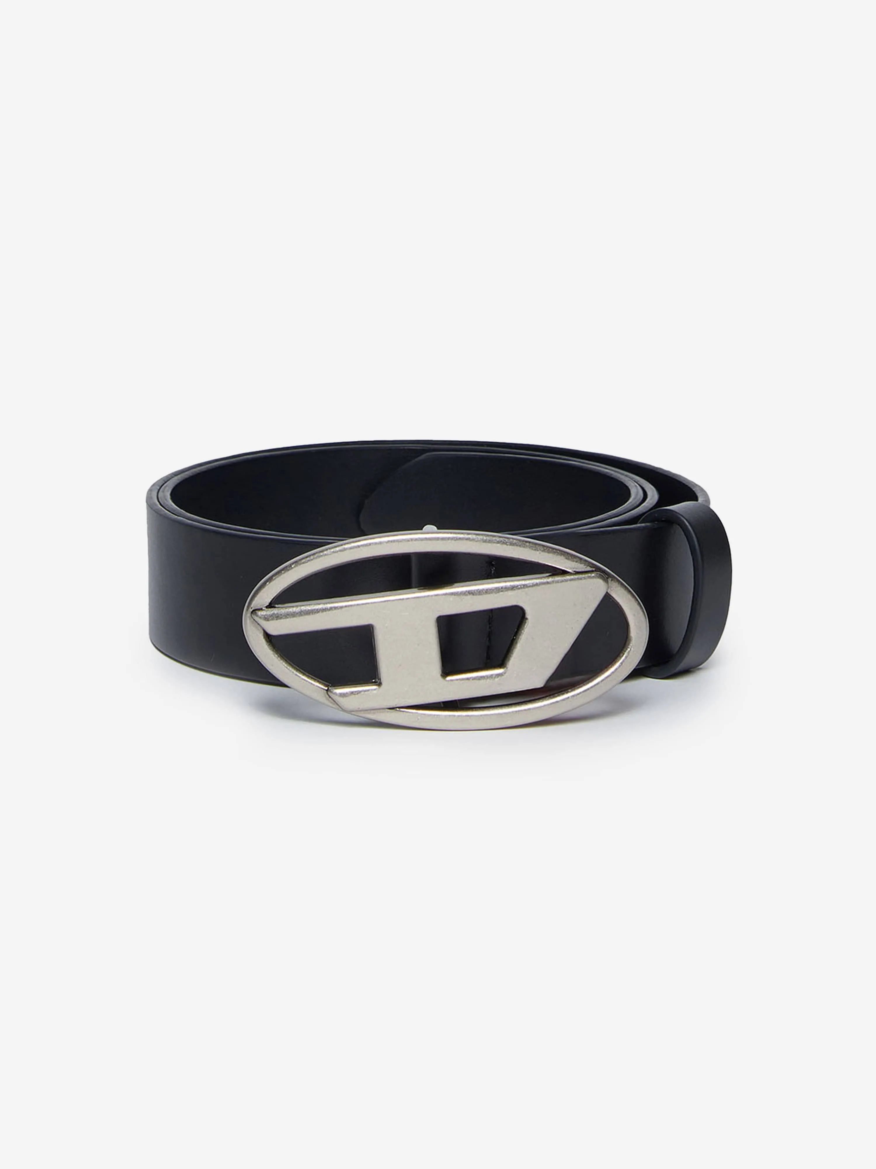 Diesel Kids Leather Oval D Belt in Black