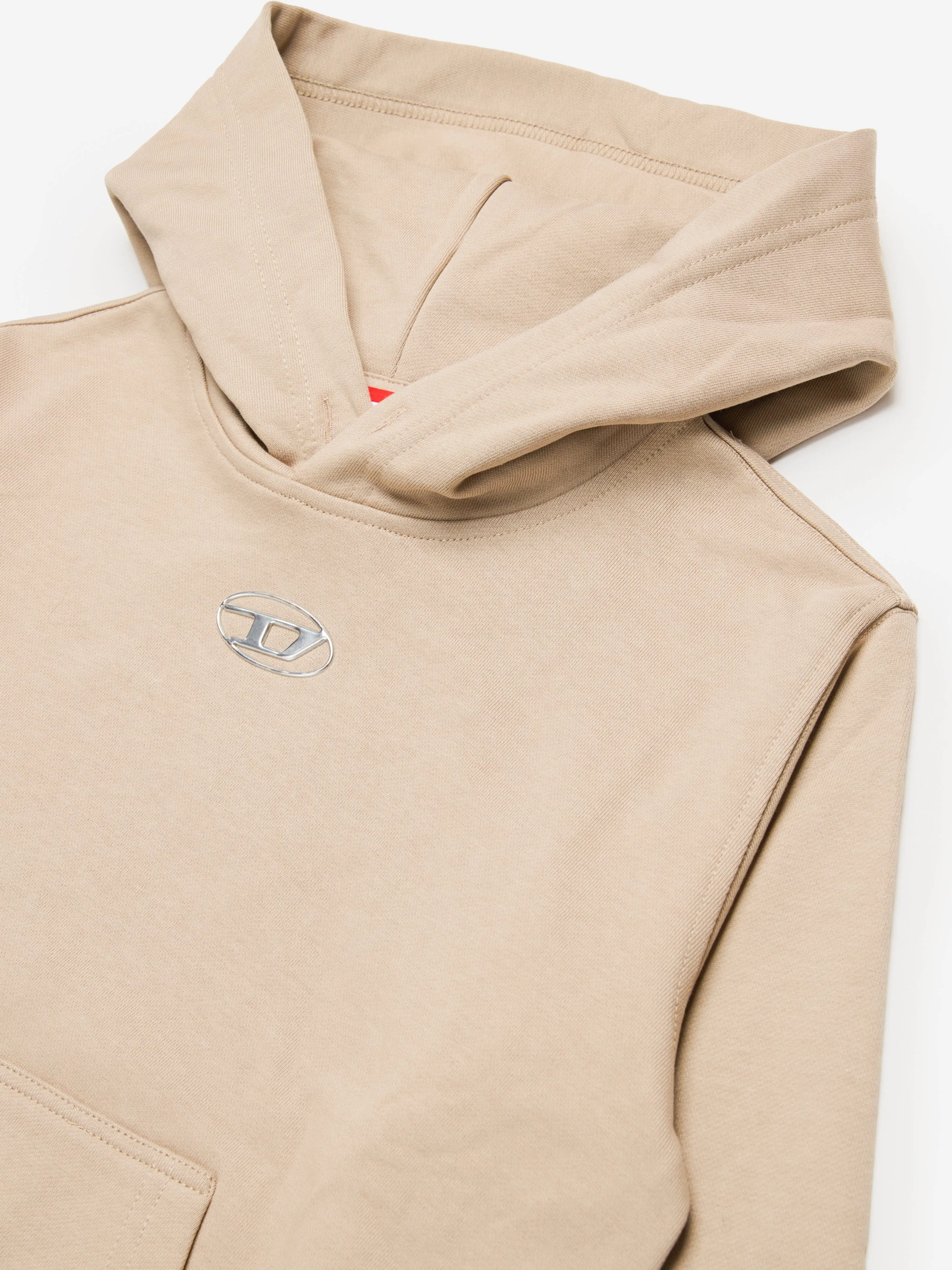 Diesel Kids Logo Hoodie in Beige