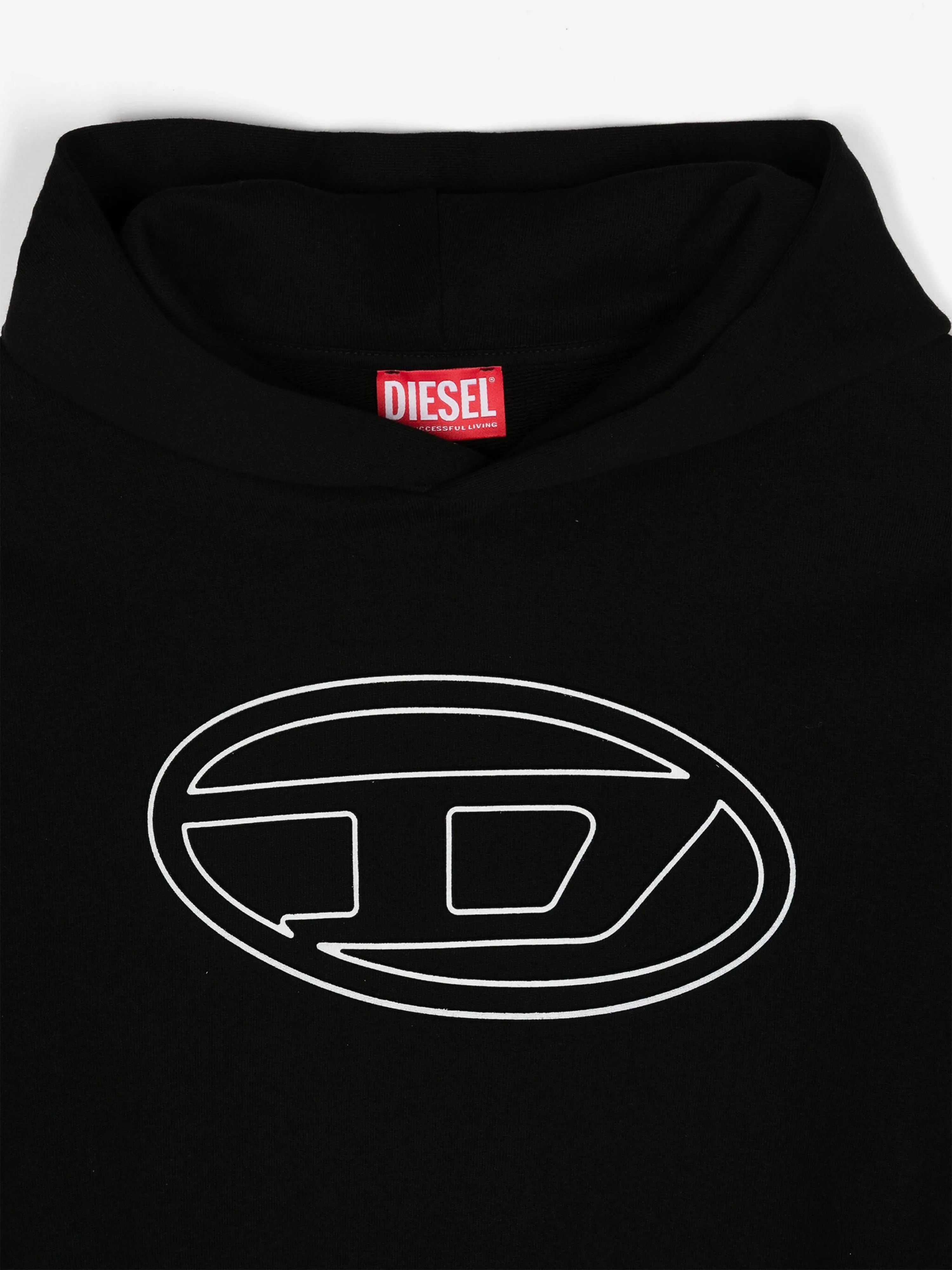 Diesel Kids Oval D Logo Hoodie in Black