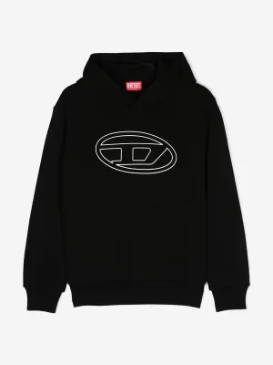 Diesel Kids Oval D Logo Hoodie in Black