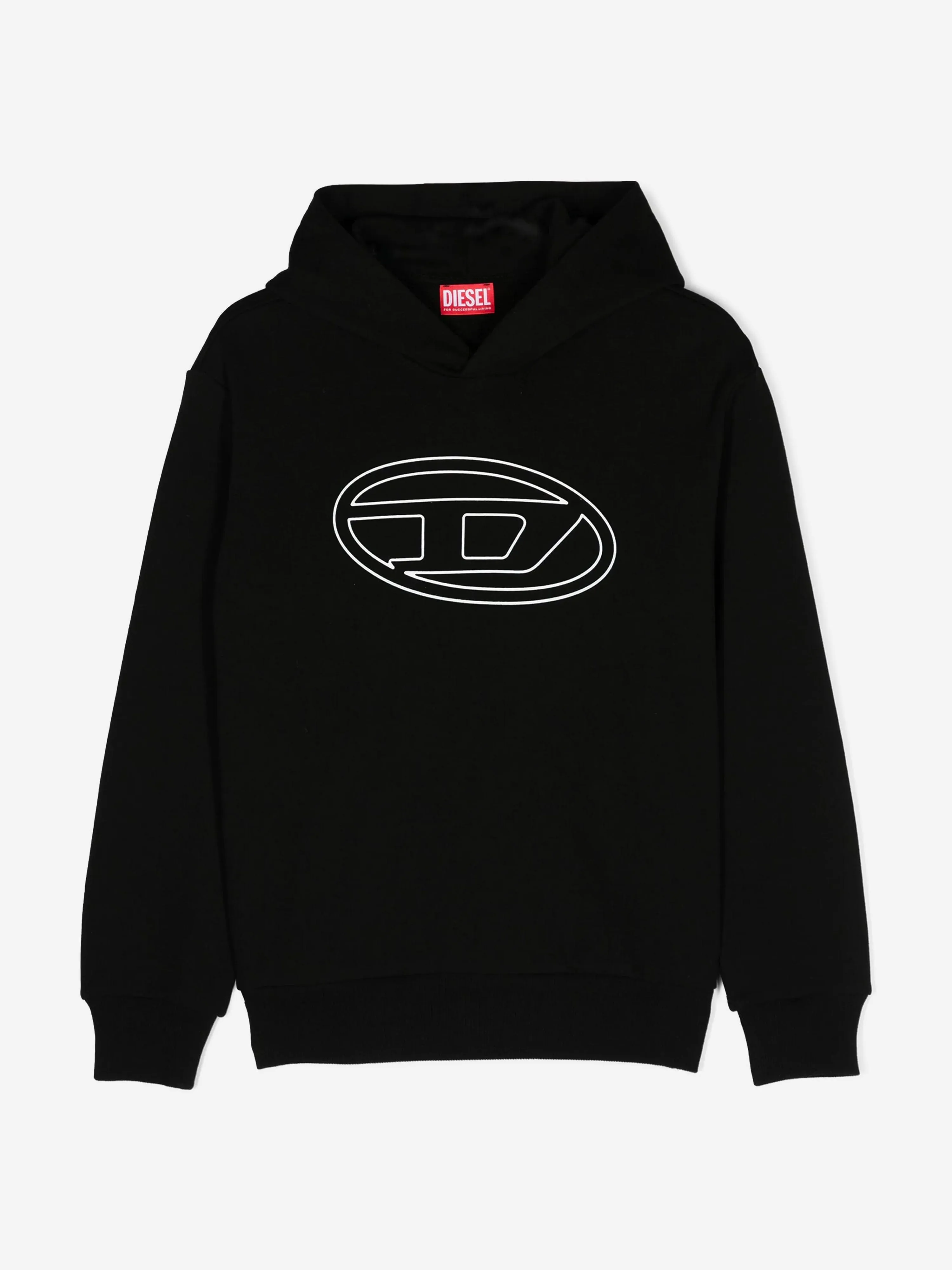 Diesel Kids Oval D Logo Hoodie in Black