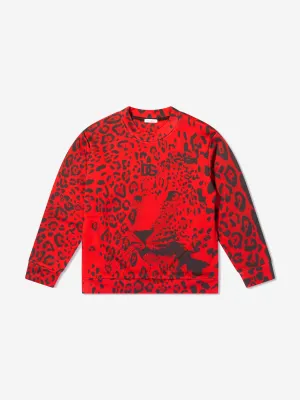 Dolce & Gabbana Boys Cotton Leopard Logo Sweatshirt