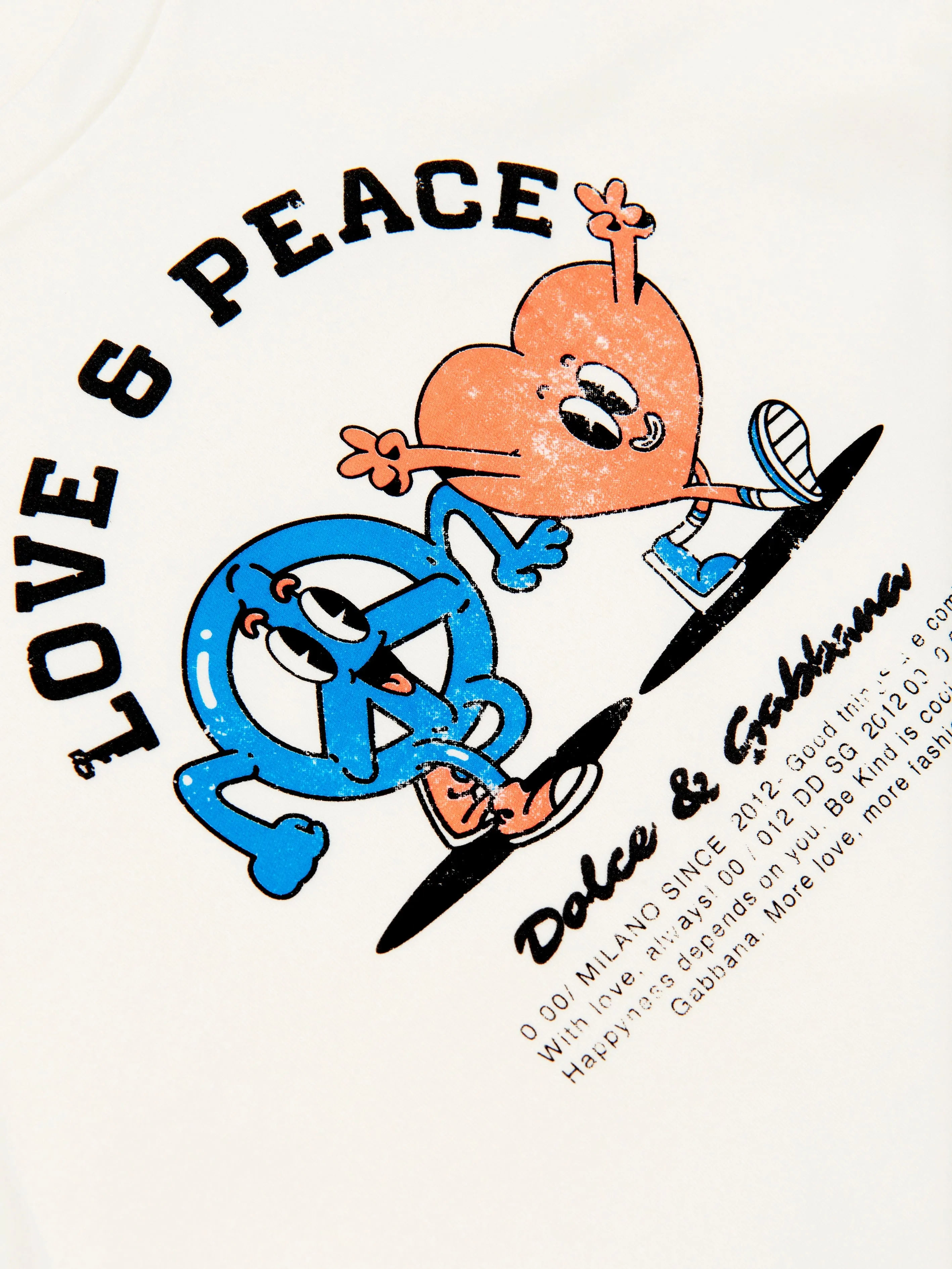 Dolce & Gabbana Boys Cotton Love And Peace T-Shirt