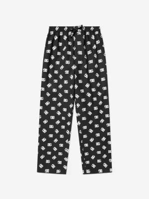 Dolce & Gabbana Boys Logo Print Pyjama Bottoms in Black