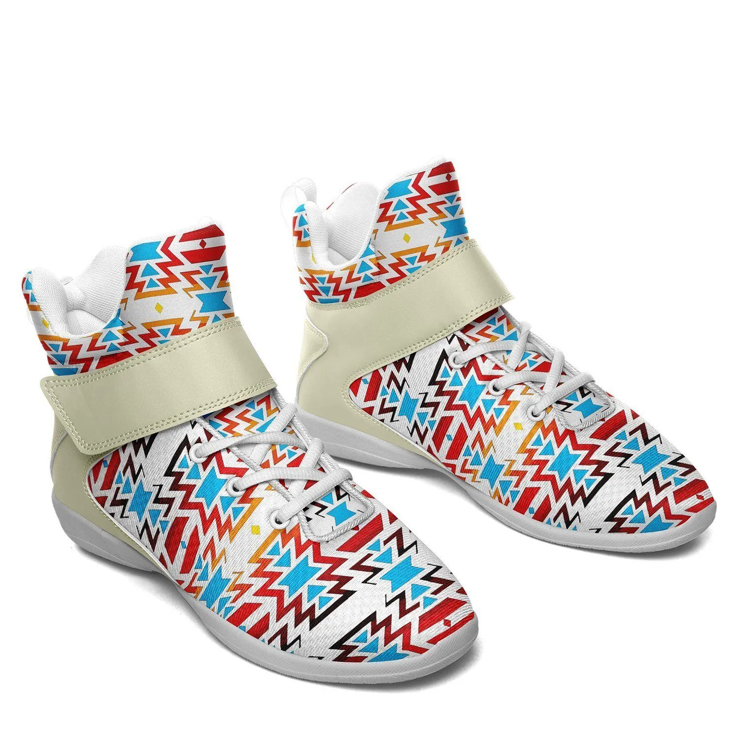 Fire Colors and Sky Ipottaa Basketball / Sport High Top Shoes - White Sole