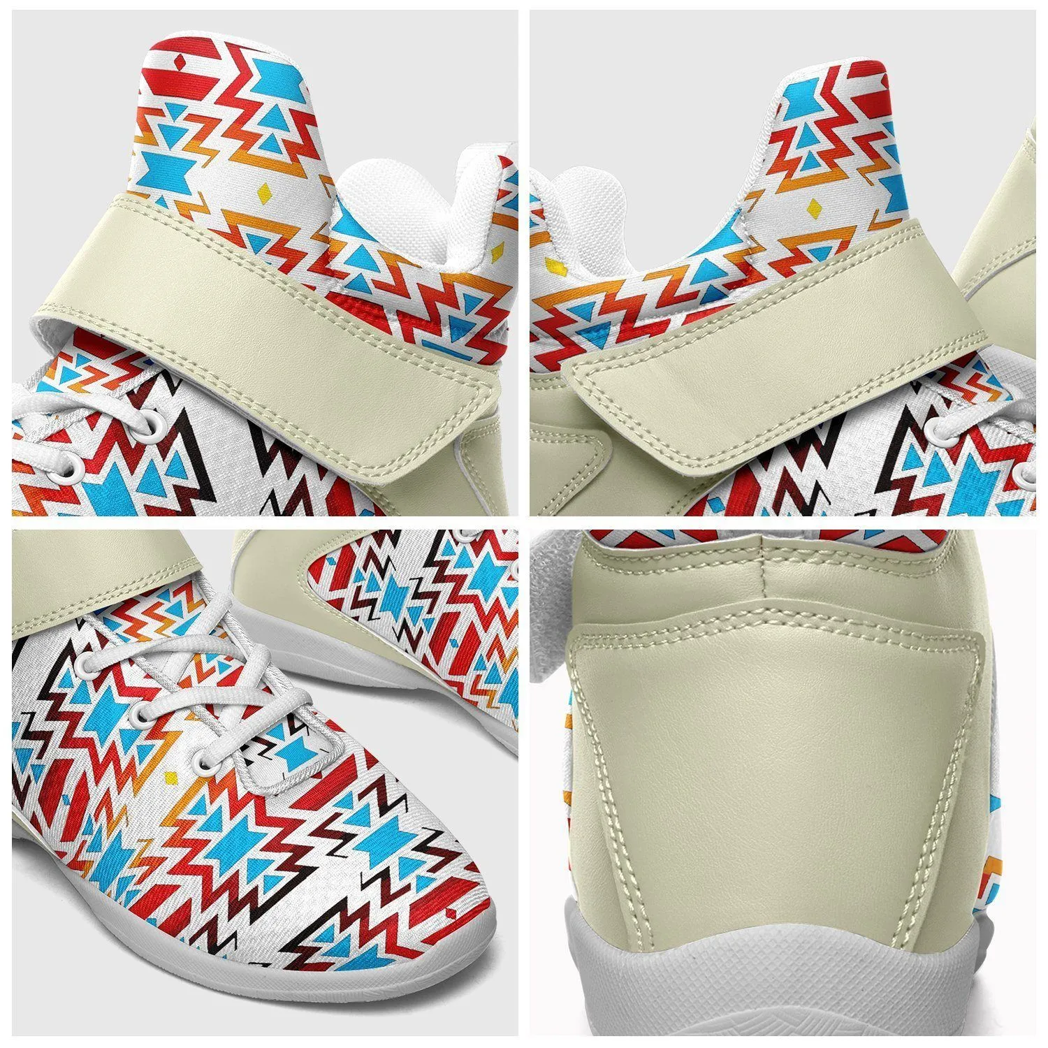 Fire Colors and Sky Ipottaa Basketball / Sport High Top Shoes - White Sole